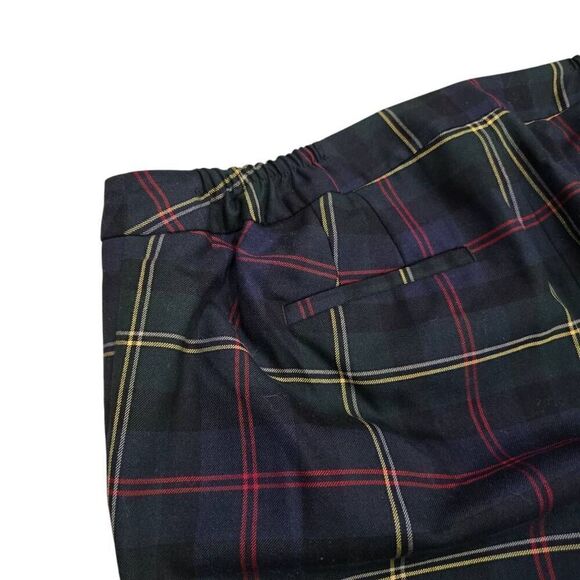 Talbots Hampshire Ankle Pants Womens 16W Navy Green Plaid Cropped Slacks Stretch - Picture 6 of 7